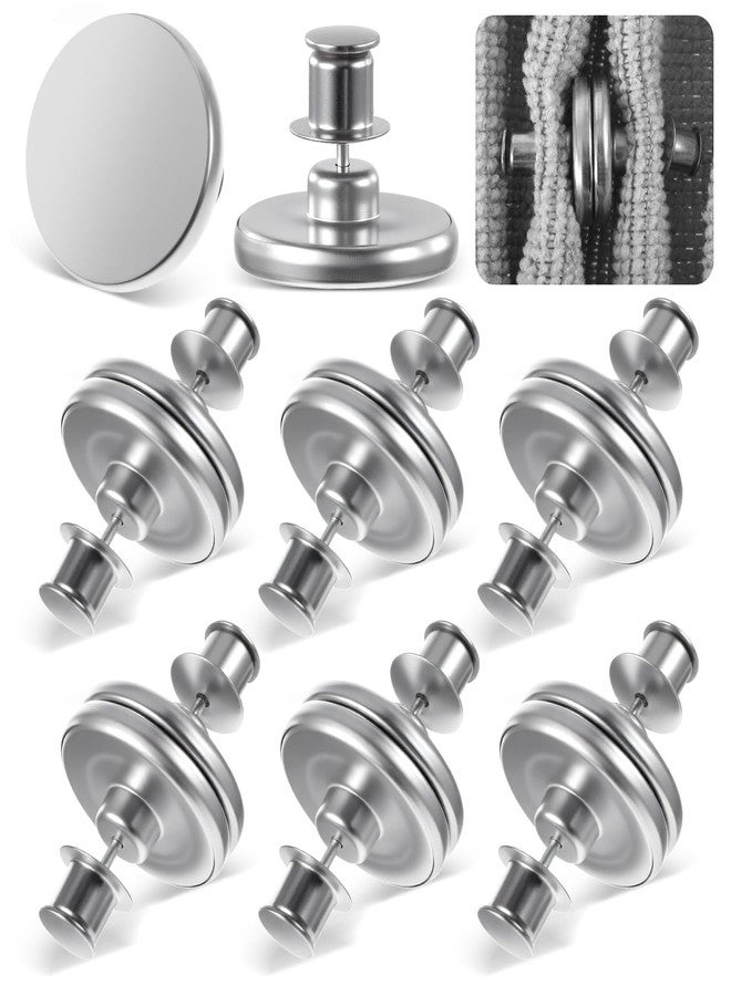 ValueBargain 6 Pair Curtain Magnets Closure, Silver Metal Magnetic Curtain Clips for Indoor & Outdoor Drapes Closure Shortener, 12Pcs Hold Curtains Open & Closed, Easy to Use, Polished Finish - Image 1